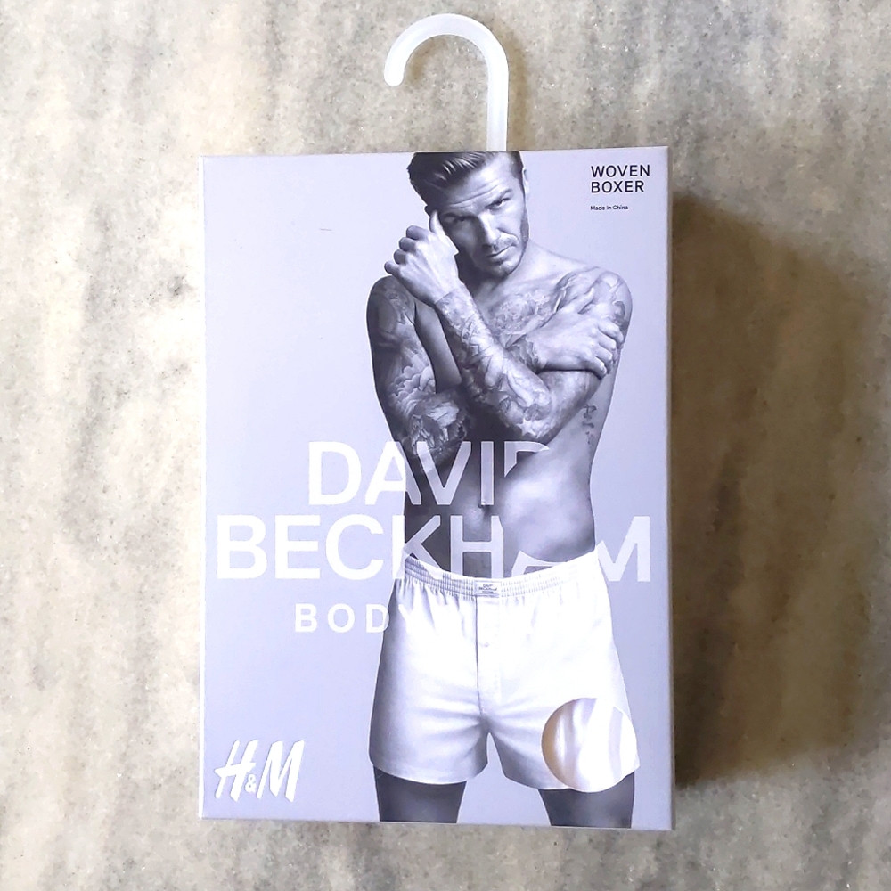 NWT. H&M David Beckham Men's 100% cotton woven boxer (1 in box).
